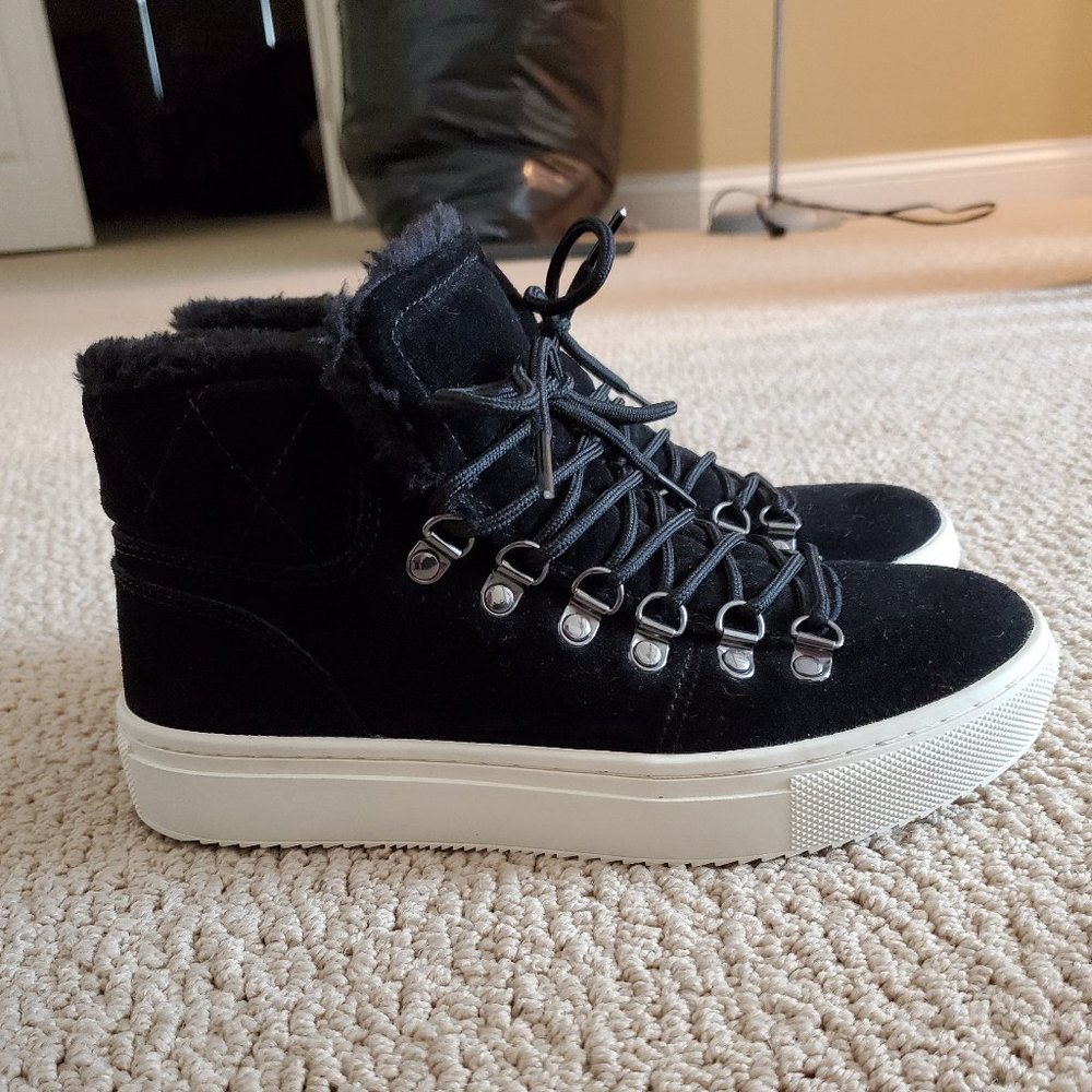 NEW Marc Fisher Daisie Faux Fur Suede Sneakers